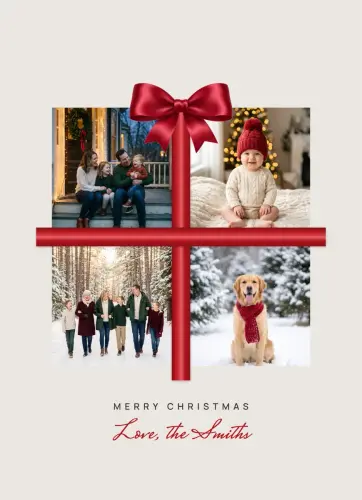 Christmas Gift Bow holiday card