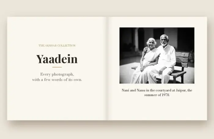 Yaadein caption photo book by Nostalo