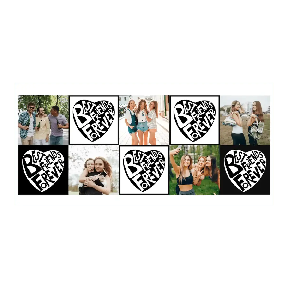 Šalica s kolažom uspomena i porukom koja slavi prijateljstvo, zajedničke trenutke i ekipu za cijeli život.