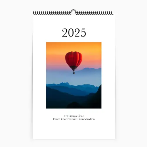 Top coil yearly photo calendar