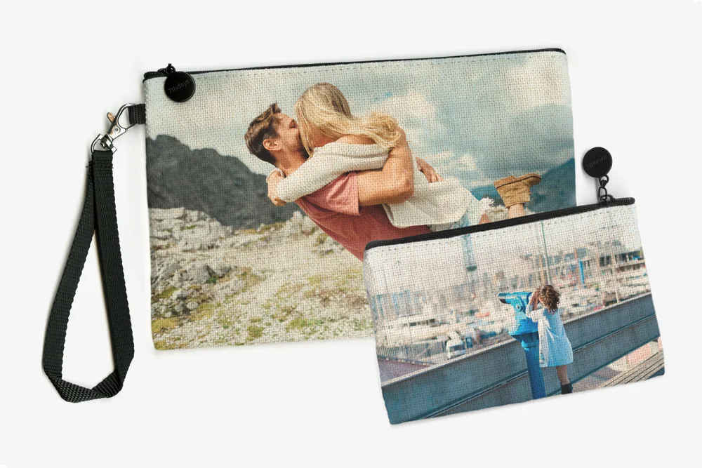 Photo gift of a wristlet & pouch with your photos printed on them