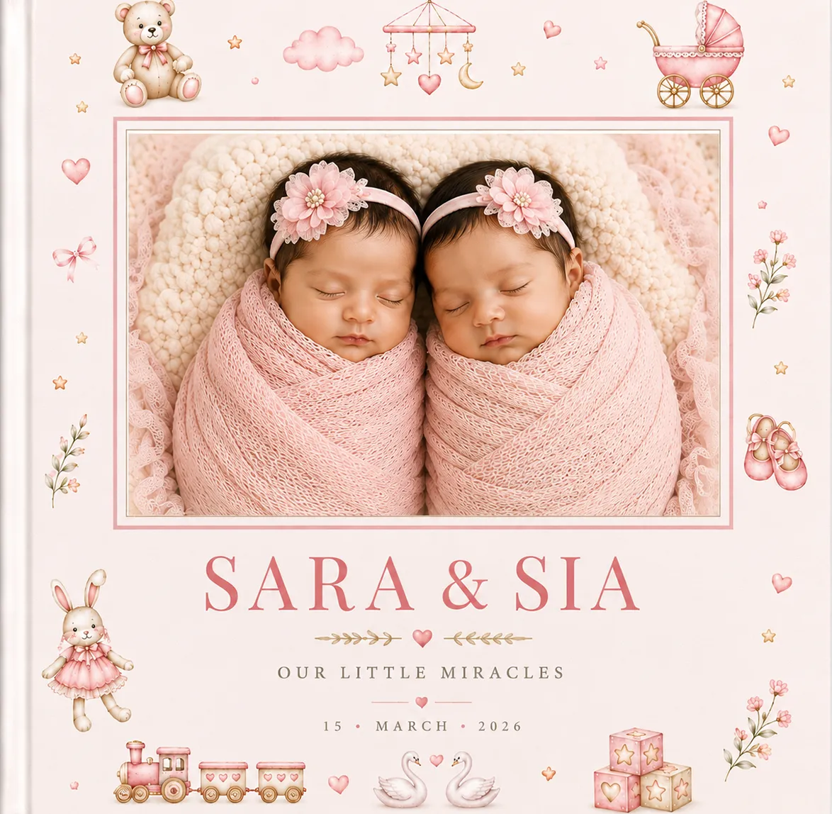 Nostalo Baby Girl Twins Photo Book
