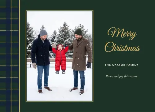 Evergreen Tartan holiday card