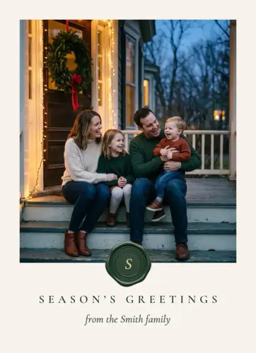Season’s Greetings Monogram holiday card
