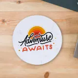 Round marble coasters with logo