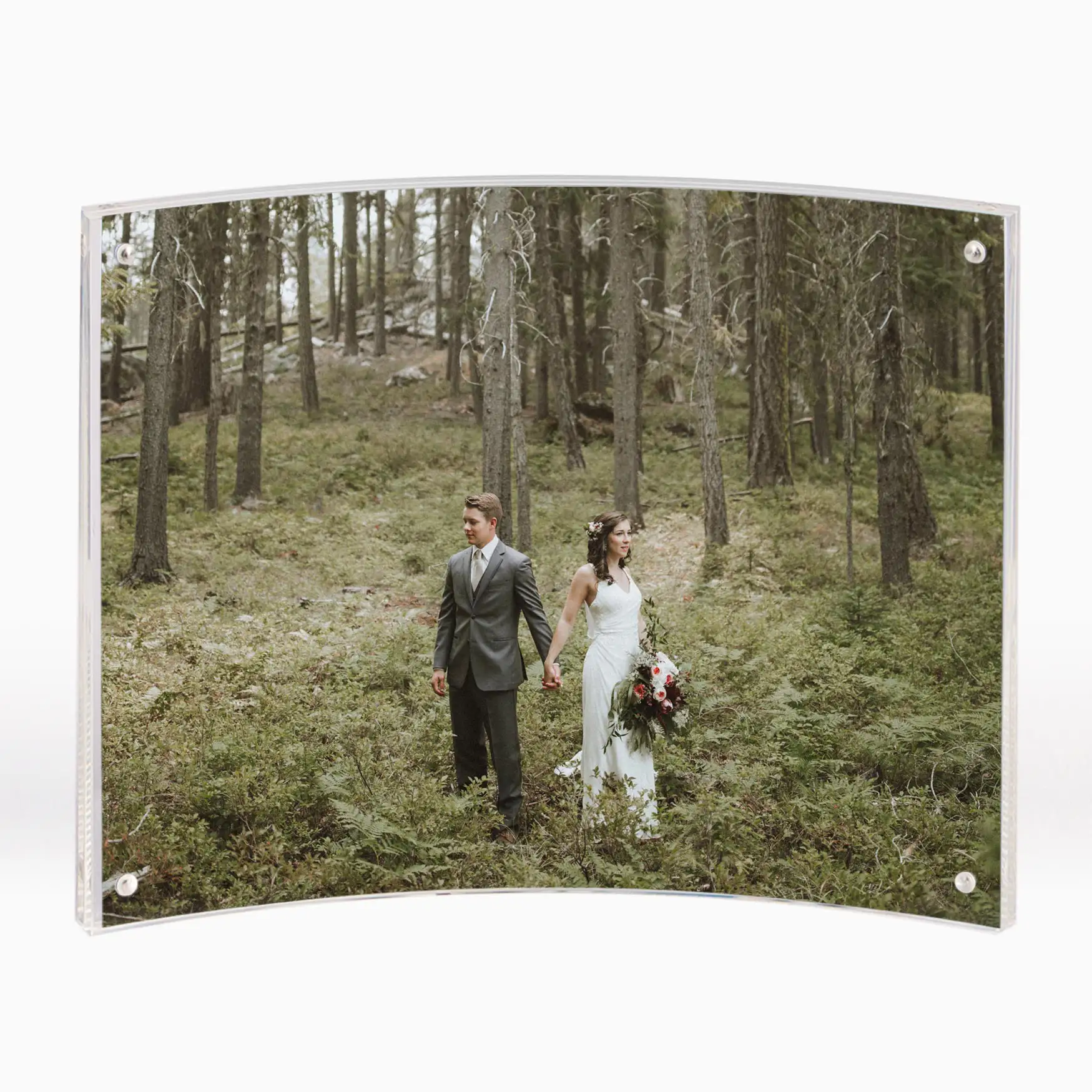 Curved acrylic frame for photo