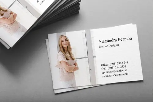 Professional photo printed business cards on quality cardstock