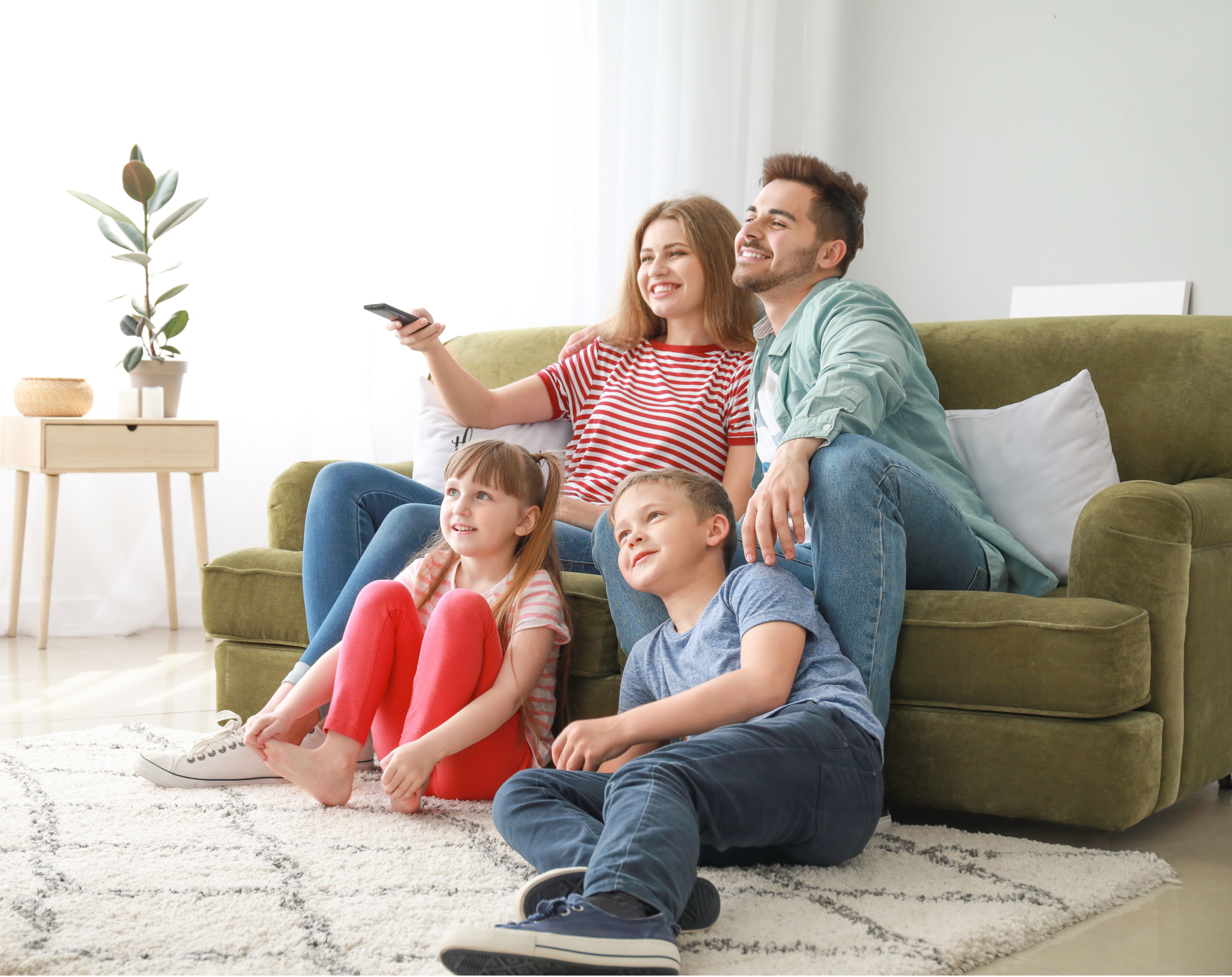 A Lapel family gathered together sharing photos and memories