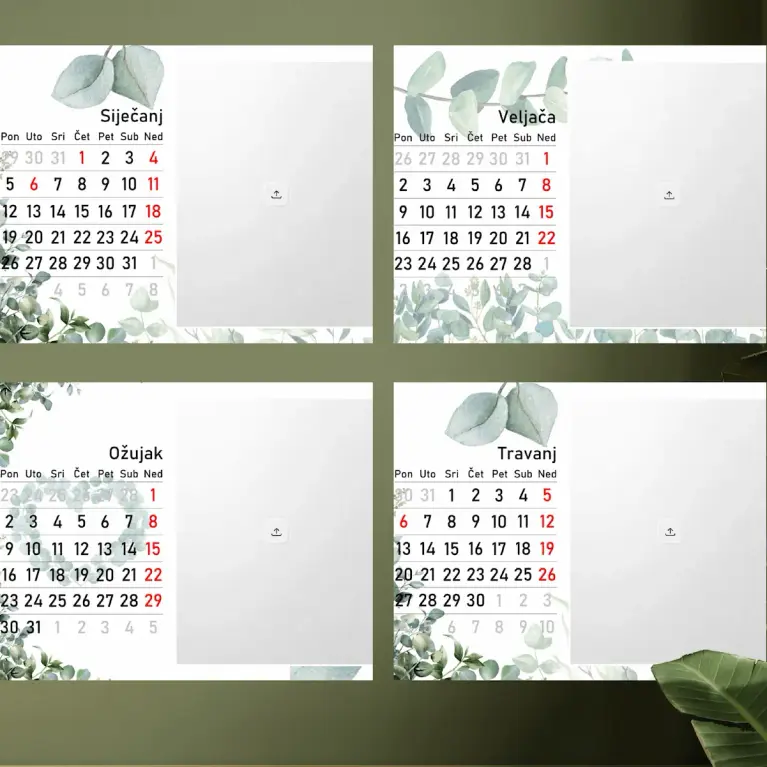 Stolni kalendar s listićima i prirodnim motivima – personalizirani foto kalendar sa slikama obitelji, Puna.hr