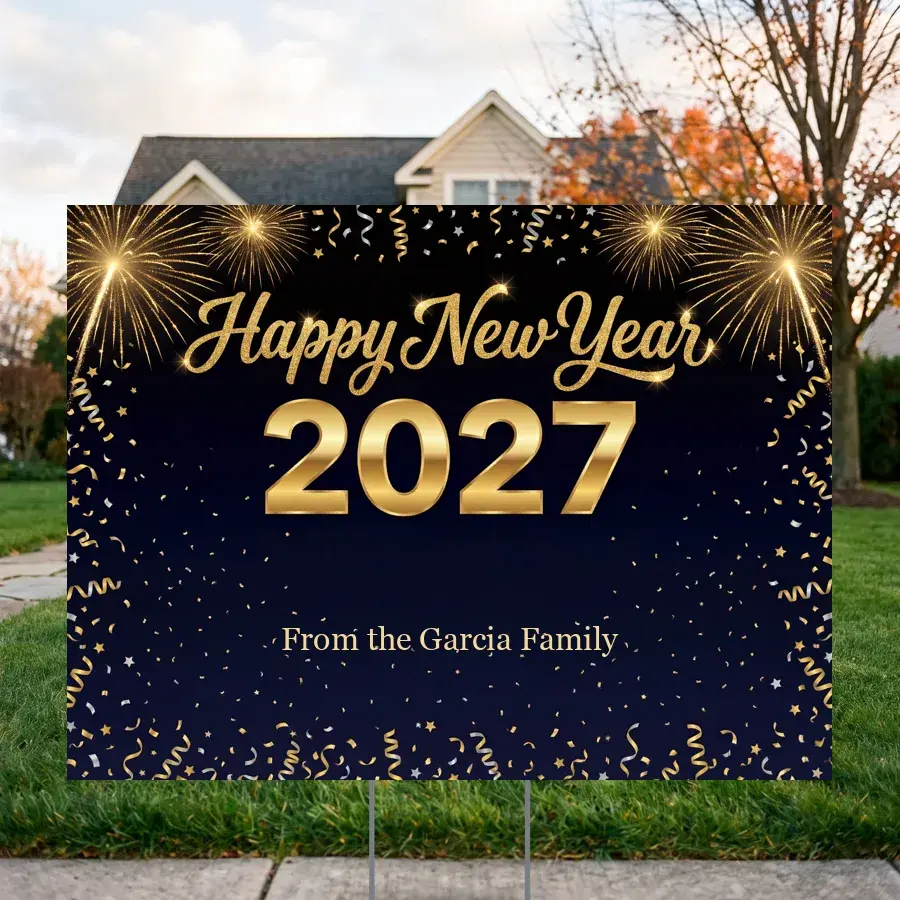 Happy New Year 2027 24 x 18 in yard sign