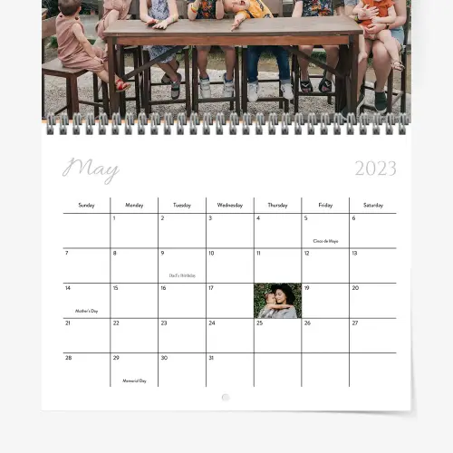 Custom photo wall calendar