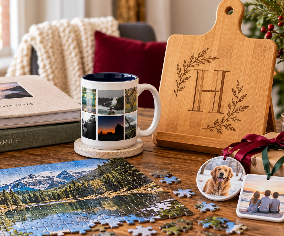 Personalized photo gifts from The Print Refinery Holiday Shop