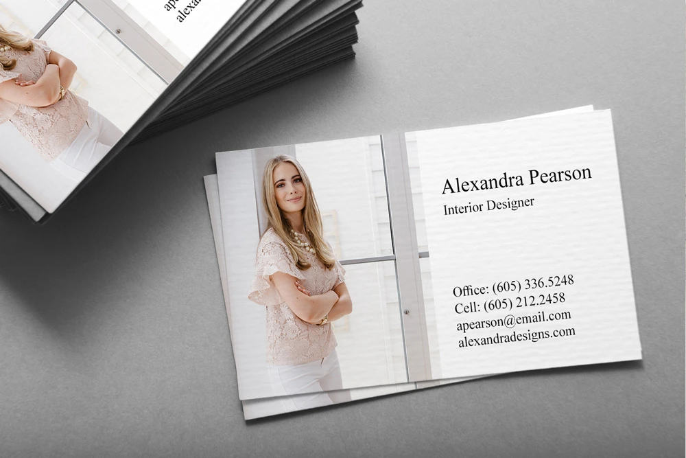 Professional photo printed business cards on quality cardstock