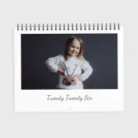 Elegant personalized calendar featuring large photo areas to highlight your images