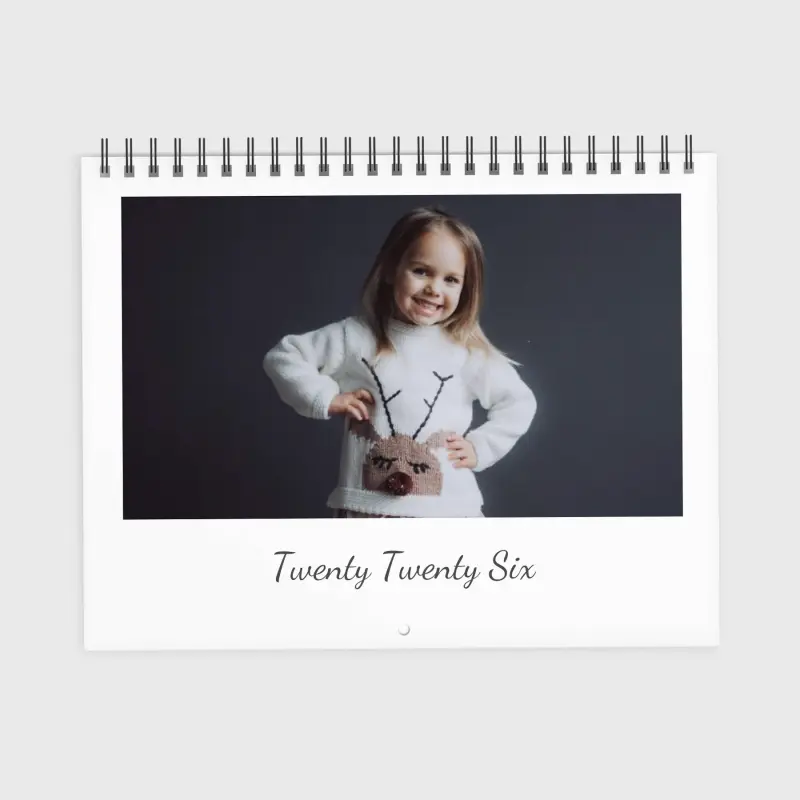 Elegant personalized calendar featuring large photo areas to highlight your images