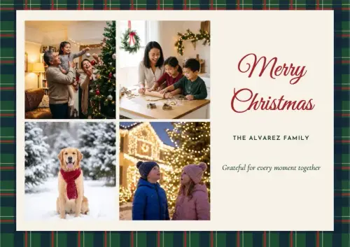 Tartan Patchwork holiday card