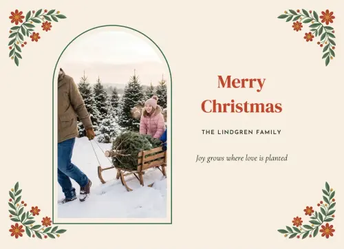 Folk Garden holiday card