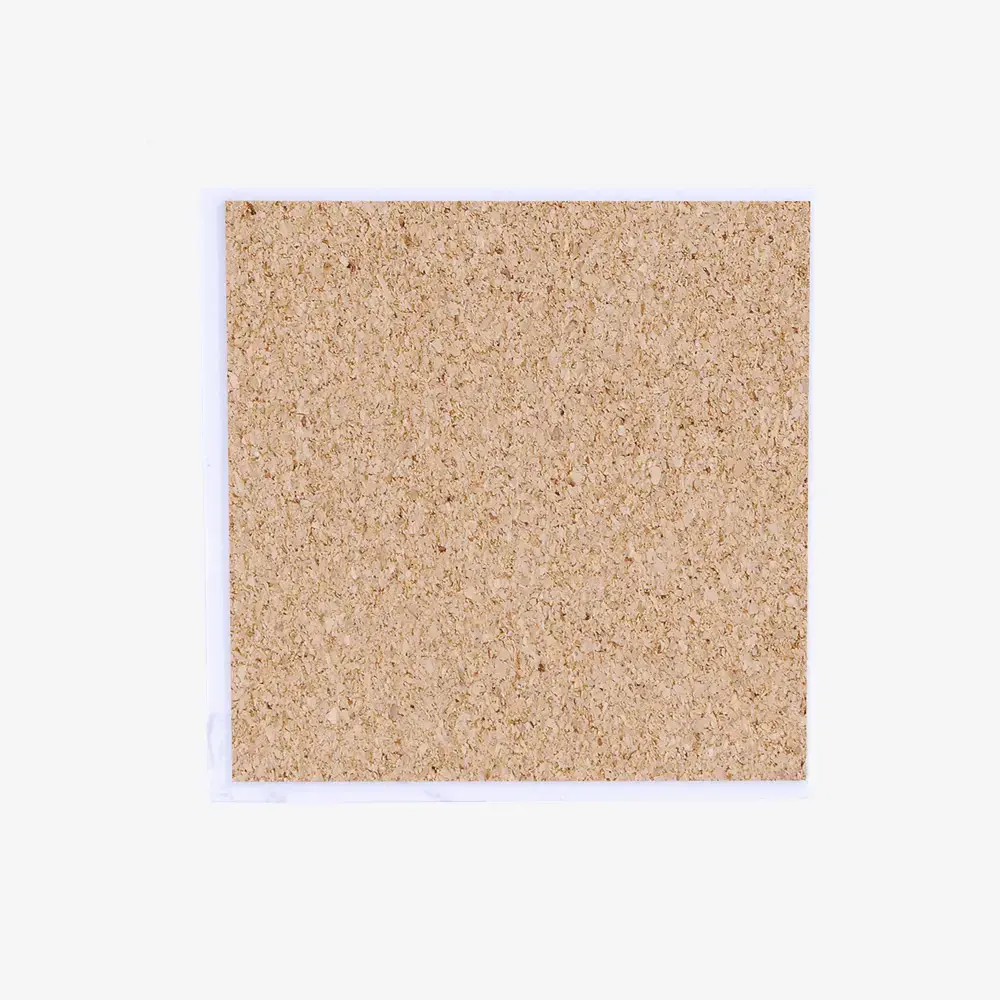 Protective cork on the back of photo marble coaster