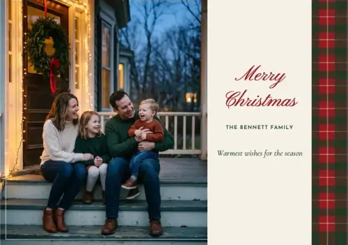 Fireside Plaid holiday card
