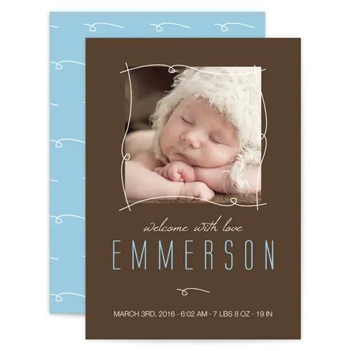 Baby announcement framed photo card design