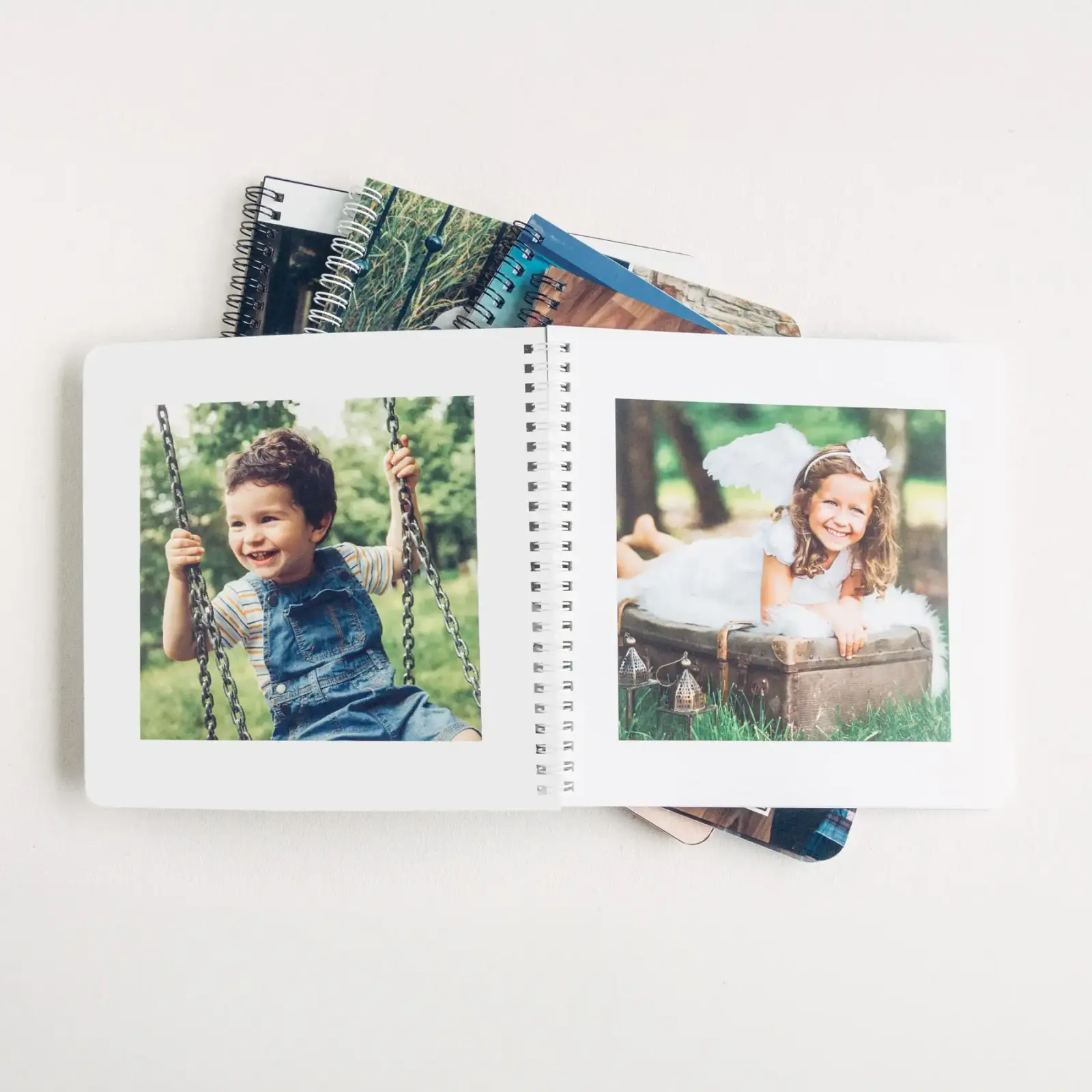 Open 8x8 spiral bound photo book