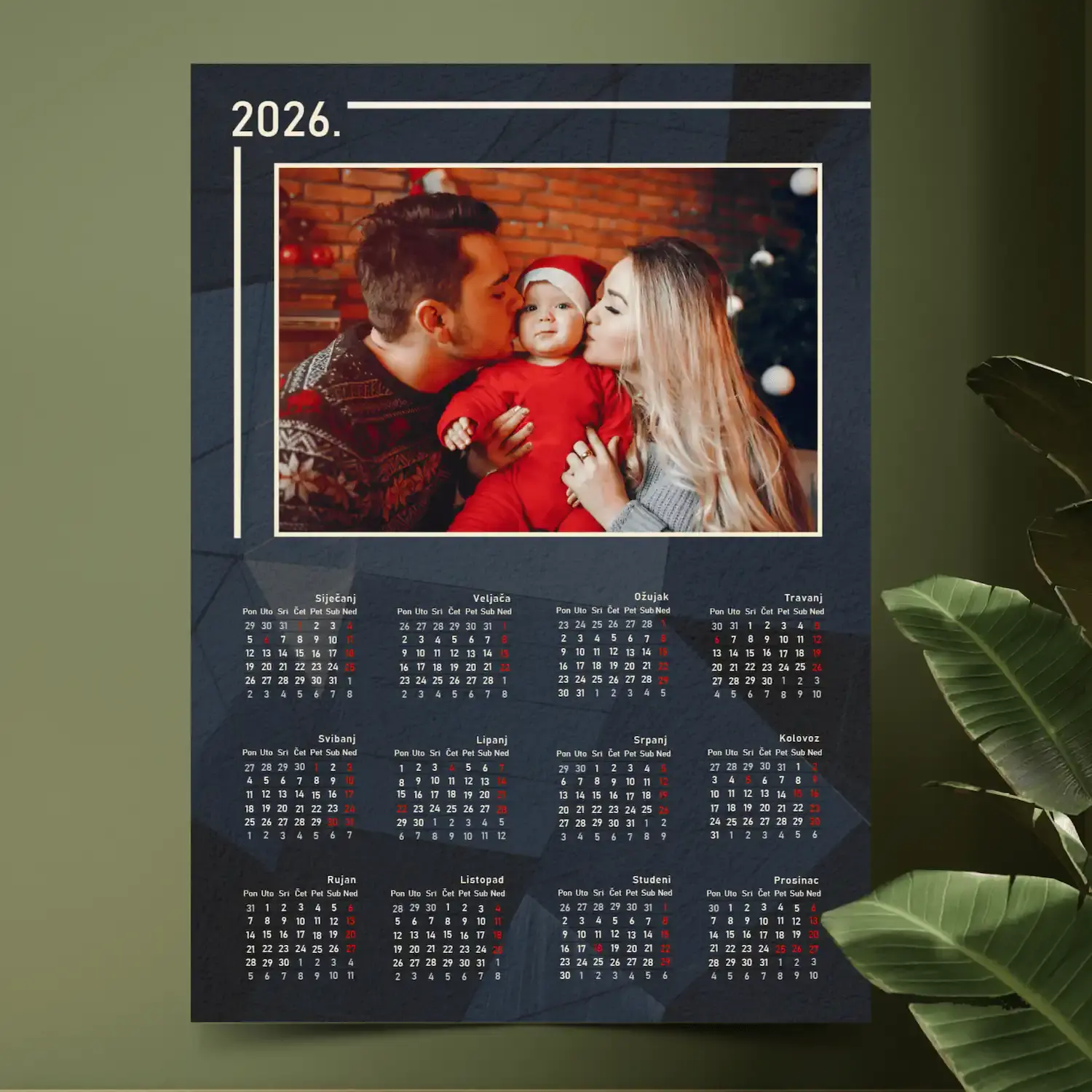 Personalizirani foto kalendar sa slikama – duboka plavi motiv, idealan za dječake, Puna.hr