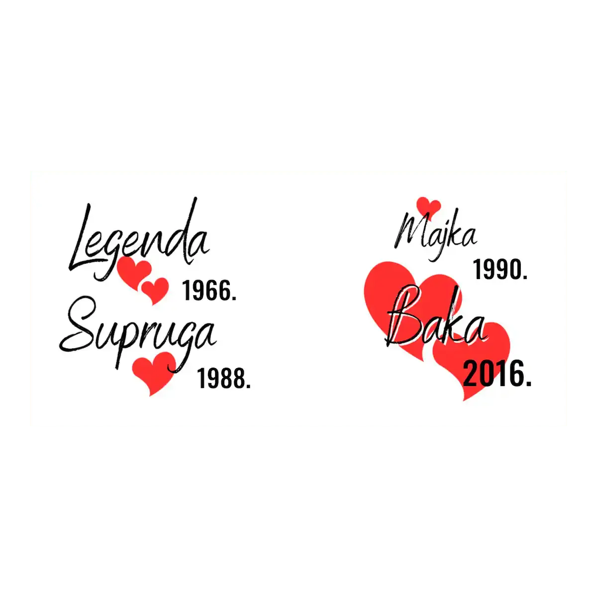 Šalica koja slavi životnu priču – od legende i supruge do majke i bake, s godinama koje čine najljepše uspomene.