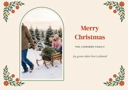 Folk Garden holiday card