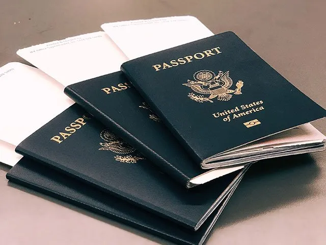 Stack of US passports
