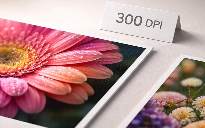 High-resolution print file example showing crisp detail at 300 DPI