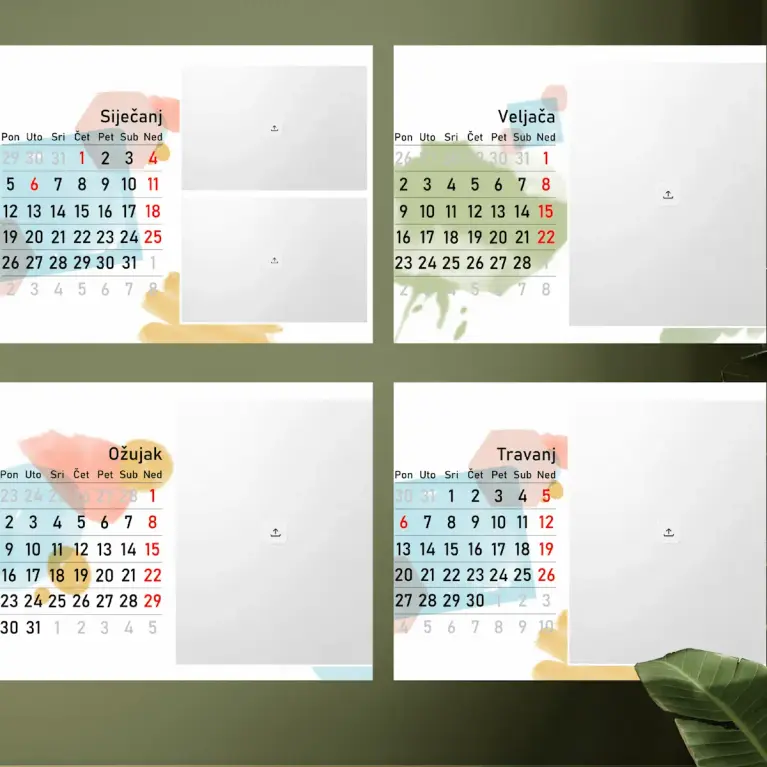 Nježni pastelni stolni kalendar sa slikama bebe – personalizirani foto kalendar s mogućnošću dodavanja više fotografija, Puna.hr