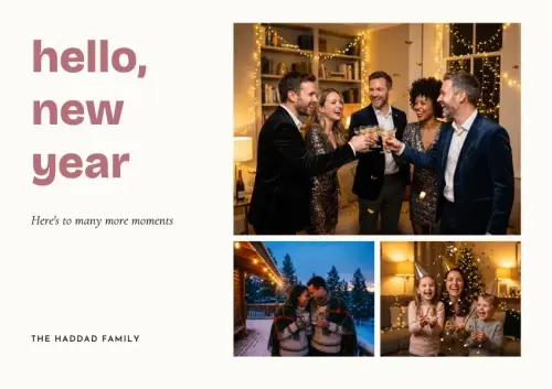 Hello New Year holiday card