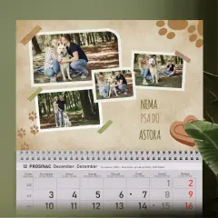 Personalizirani zidni kalendar s motivom psećih šapa, idealan za ljubitelje pasa i vlasnike kućnih ljubimaca