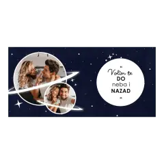 Romantična šalica s vašim fotografijama i posebnom porukom ljubavi koja ide do neba i nazad – savršena uspomena za vas dvoje.