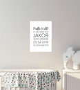 Geburtsdaten auf schlichtem Design-Poster