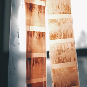 Variety of film negative formats ready for professional scanning at The Camera Shop in St. Cloud, MN