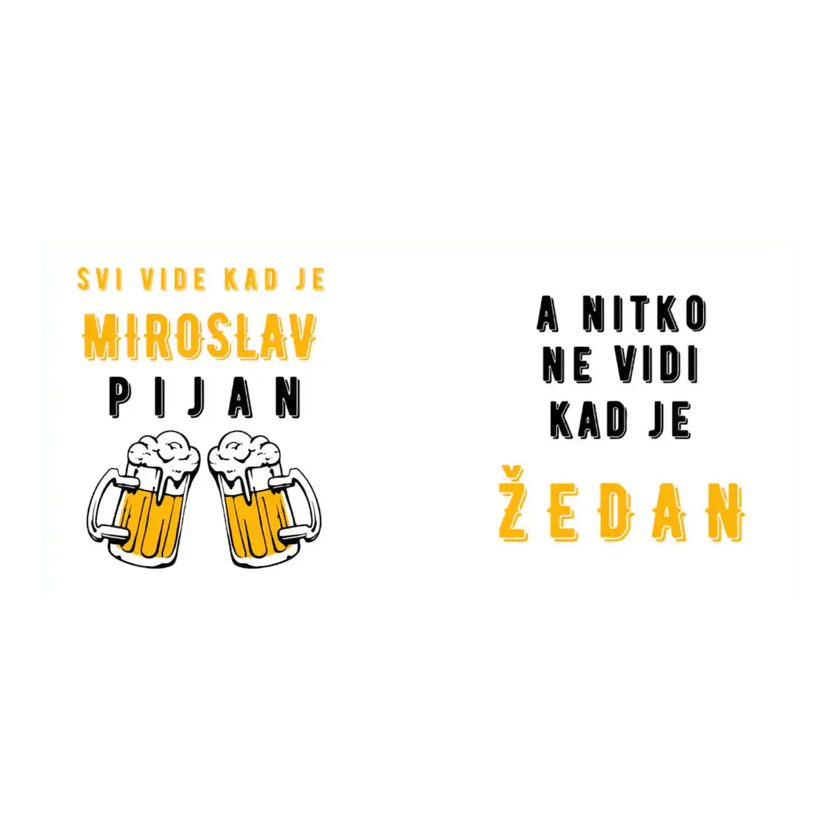 Personalizirana šalica s imenom i forom koja uvijek nasmije društvo.