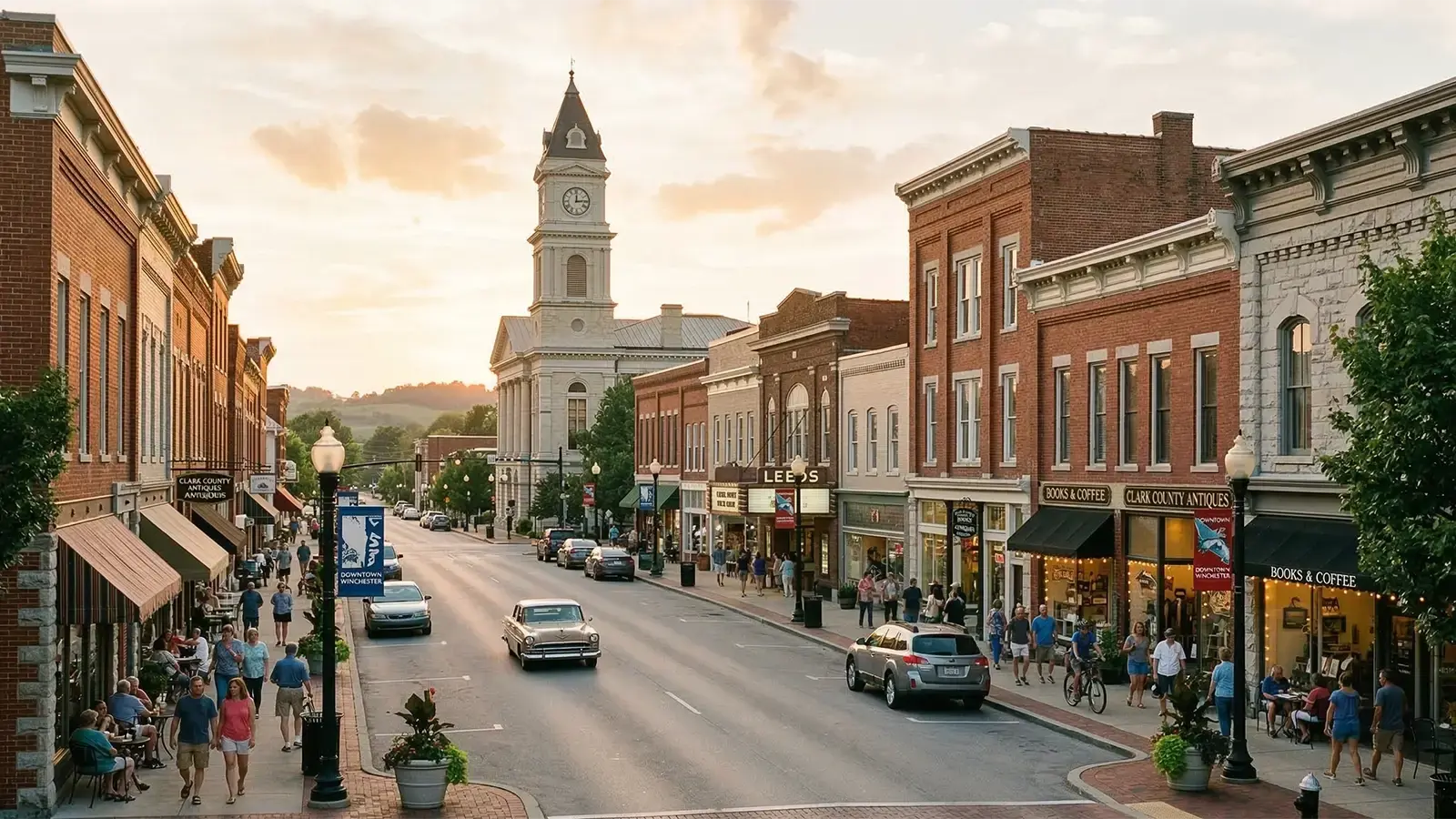Winchester Kentucky downtown and tourism-friendly visual representing service to visitors and local customers
