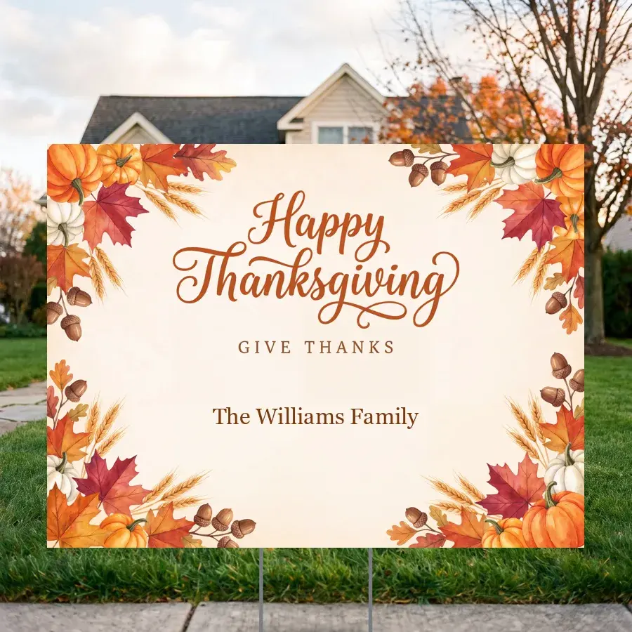 Happy Thanksgiving 24 x 18 in yard sign