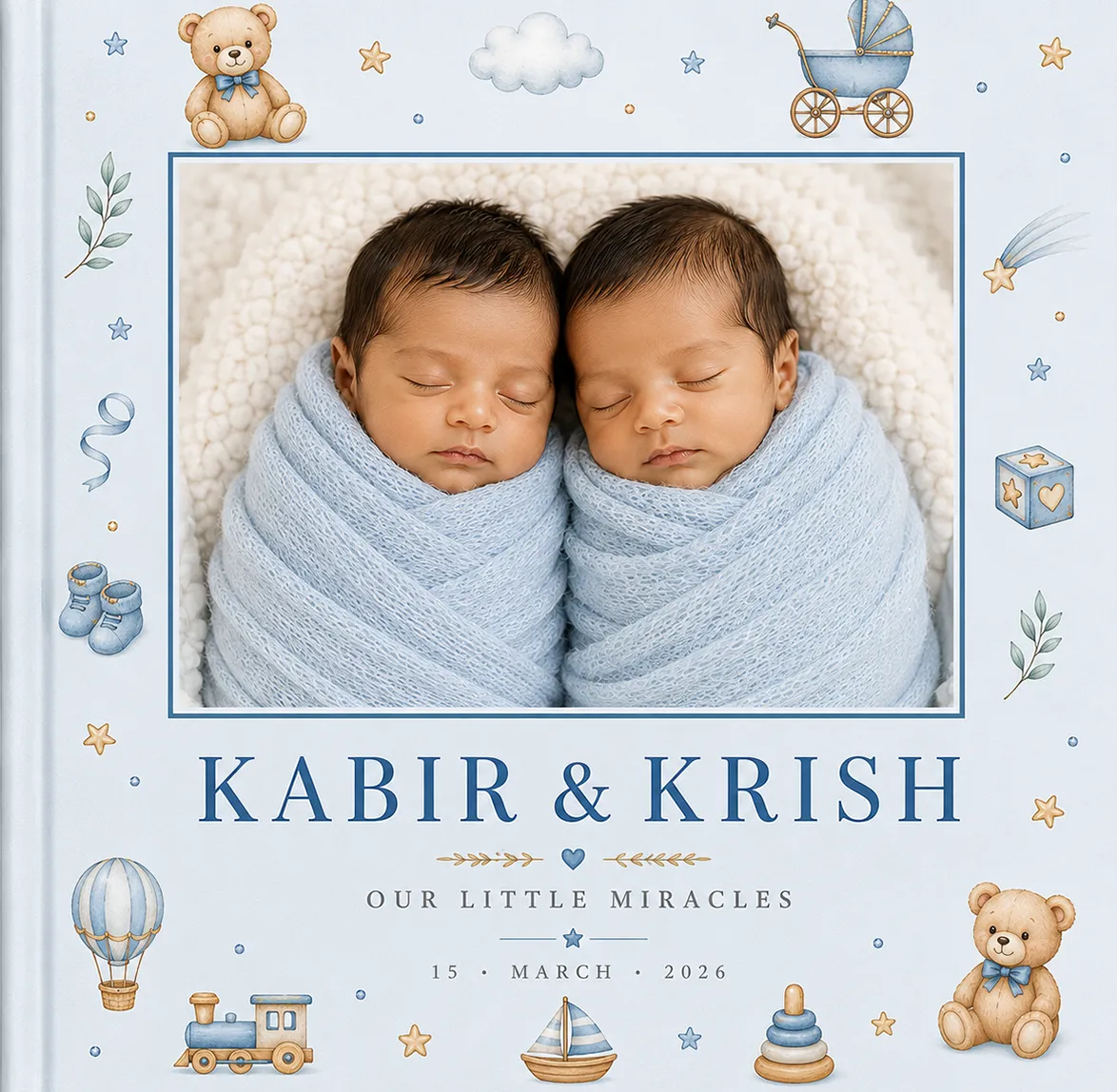 Nostalo Baby Boy Twins Photo Book