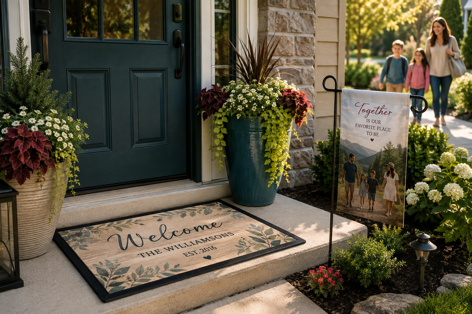 Personalized doormats and garden flags