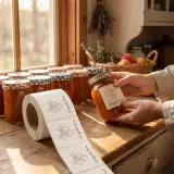 roll of stickers to be applied to jars
