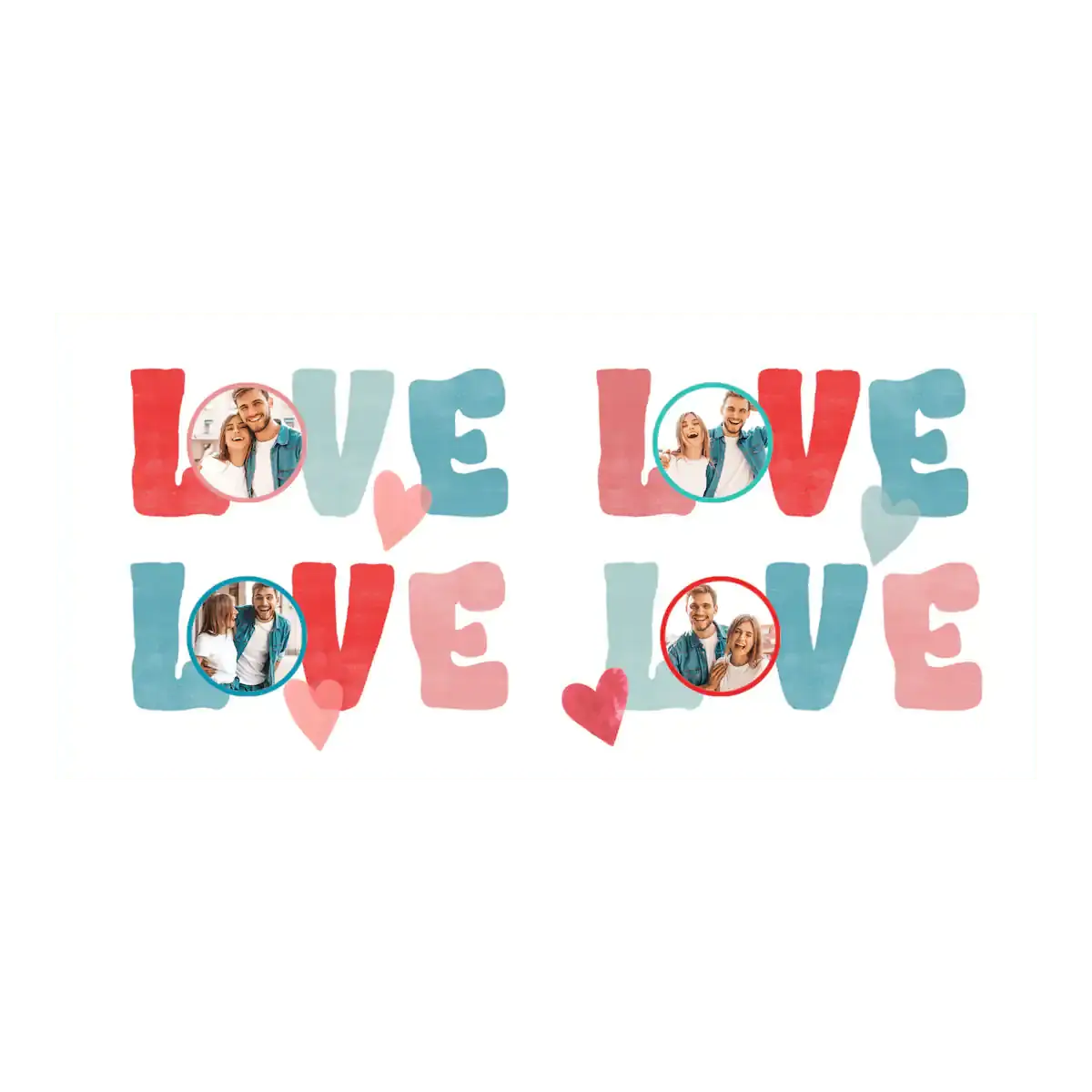 Romantična šalica s 4 fotografije i natpisom LOVE.
