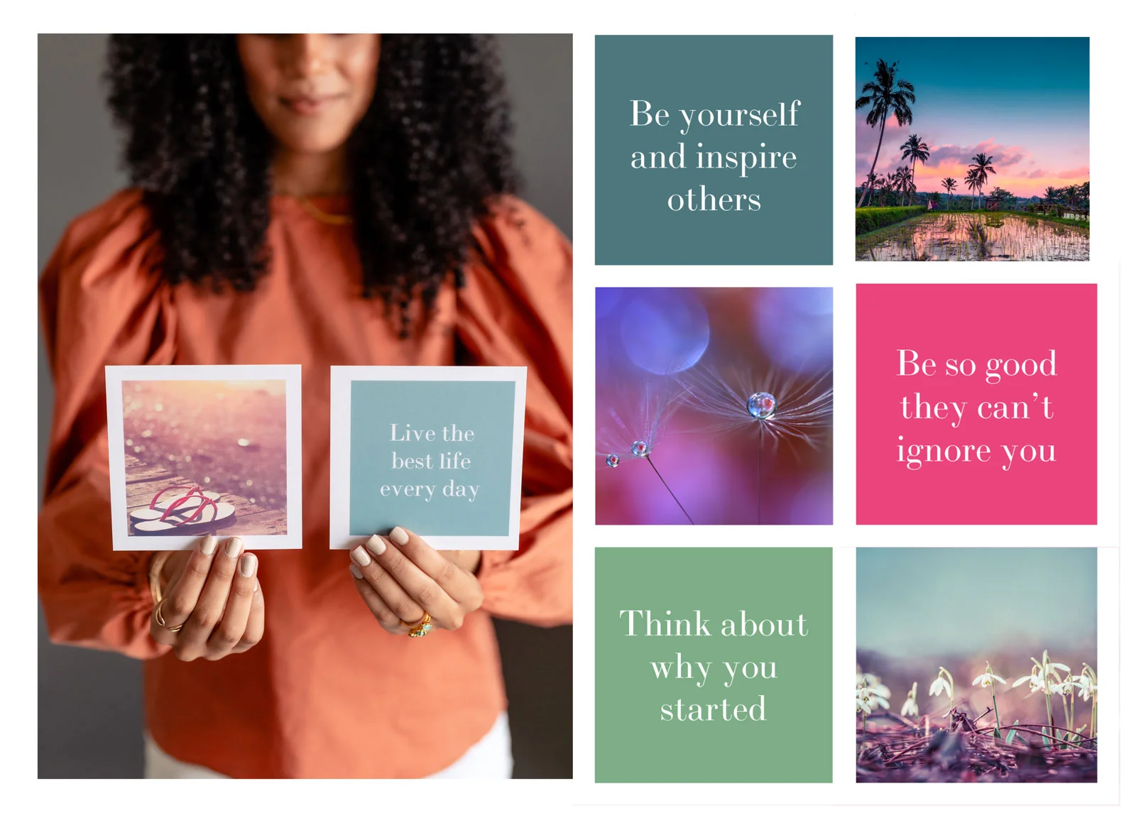 Cards Be Yourself and Inspire Others, Be So Good They Can't Ignore You, Think About Why You Started