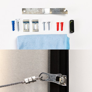 Locks prints to the wall to ensure they cannot be moved without the key.