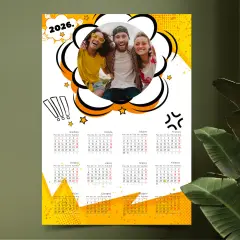 Personalizirani foto kalendar sa slikama – živopisni dizajn u strip stilu, moderan i razigran izgled, Puna.hr