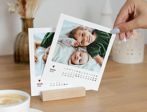 Calendriers Personnalisés sur support bois à poser