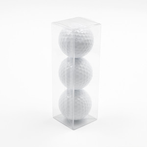 Your golf balls will be packaged in packs of 3 in a rectangle clear box.