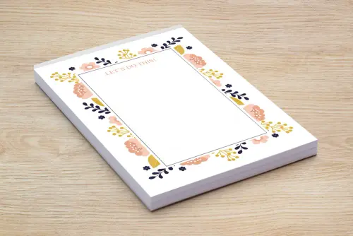 Personalized notepad for your desk with your choice of design and text