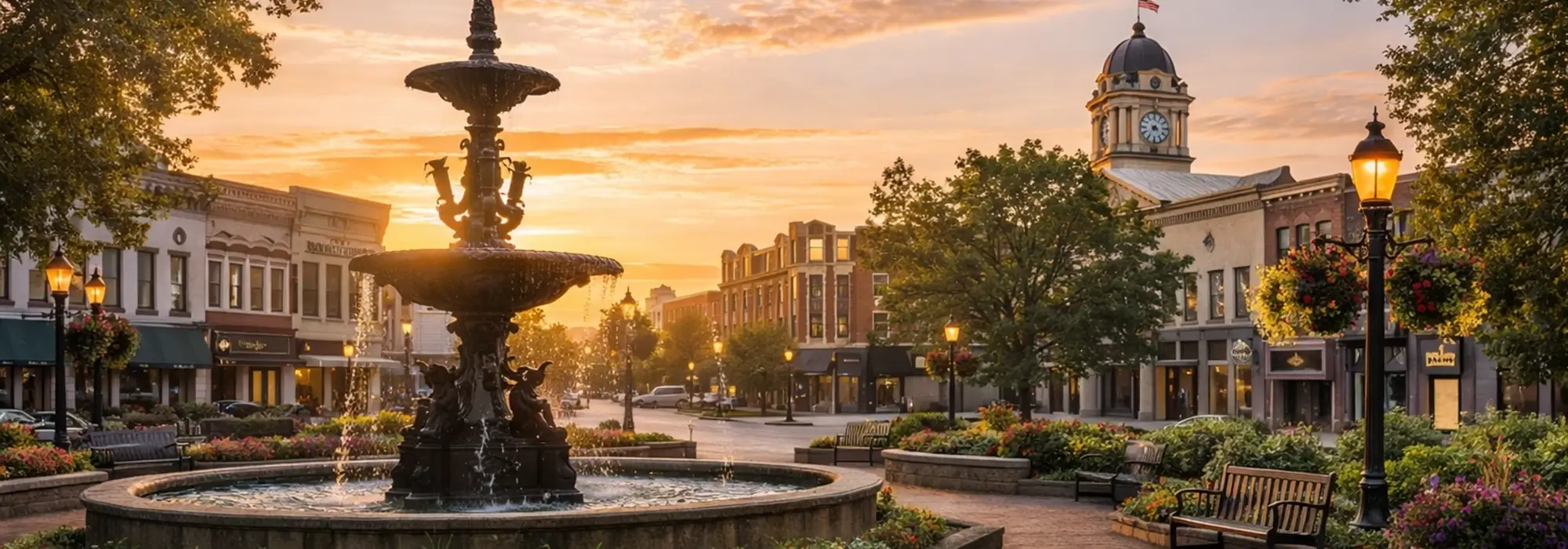 Fountain Square in downtown Bowling Green, Kentucky